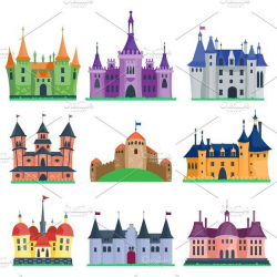 Cartoon fairy tale castle vector | Building Graphic Design ...