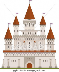 Vector Illustration - Medieval fortified castle of king or ...