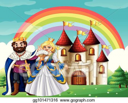 Vector Illustration - Scene with king and queen at the ...
