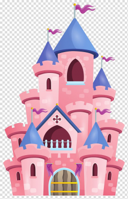 Pink castle illustration, Castle Princess Illustration, Pink ...