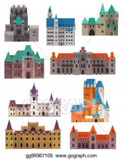 Vector Stock - Vintage or retro castles or forts, citadel ...