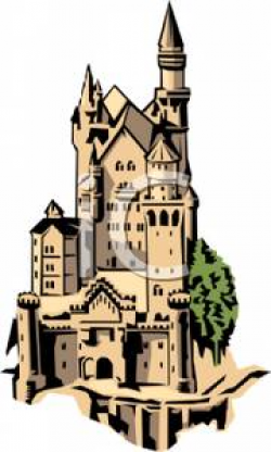 Clip Art Image: A Tall Brown Castle