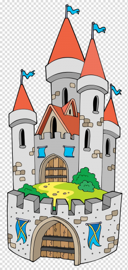 Castle Cartoon Fortification , The tower above the blue flag ...