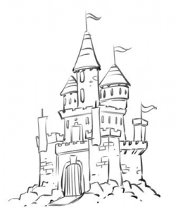 Castle Coloring Pages, Cartoon Disney Palace Drawing | Just ...