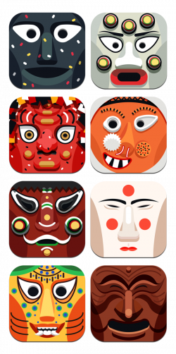 Korean traditional mask icon by Lee Seung Jae, via Behance | App ...