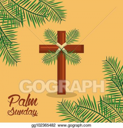 Vector Illustration - Palm sunday holy week celebration ...