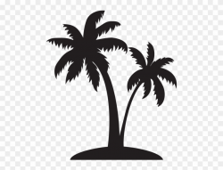 Single Palm Tree Silhouette - Clip Art - Png Download ...