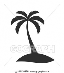 EPS Vector - Single palm tree on the island. Stock Clipart ...
