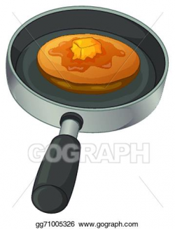 EPS Illustration - A pan with a pancake. Vector Clipart ...