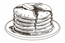 Pancakes - Pancake Clipart Black And White, Transparent Png ...