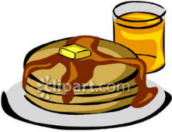 Syrup Covered Pancakes with Orange Juice Royalty Free ...