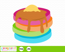 Pancake clipart, Pancake clip art, breakfast clipart, rainbow clipart,  sweet clipart, Instant download
