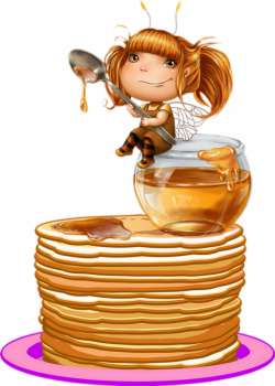 Crêpes et personnage : dessin png, tube - Pancakes png