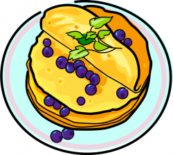 Blini Pancakes with Blackberries - Vector Image