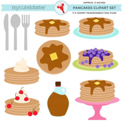 Pancakes Clipart - clip art set, pancakes, breakfast ...
