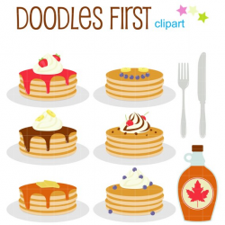 Pancake Party Clip Art for Scrapbooking Card Making Cupcake ...