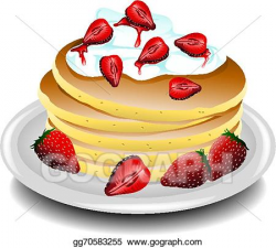 Vector Clipart - Pancake strawberry banana. Vector ...