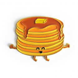 Pancakes Enamel Pin - stacks breakfast syrup butter cute cartoon lapel