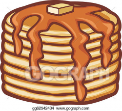 Vector Art - Pancakes with butter and syrup. EPS clipart ...