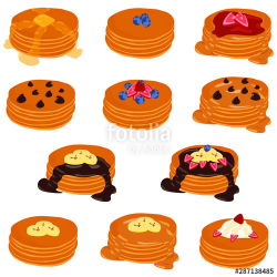 Pancake stack vector isolated clip-art, cartoon style ...