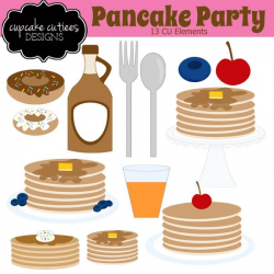 Pancake Party Digital Clip Art Set - Cliparts - Mygrafico ...