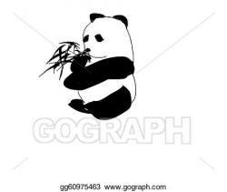 Stock Illustrations - Panda eating a bamboo plant . Stock ...