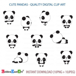 Cute Panda Clip Art, Panda Clip Art,Panda Clipart, Cute ...