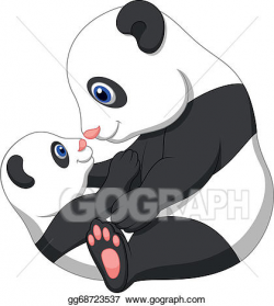Clip Art Vector - Mother and baby panda cartoon. Stock EPS ...