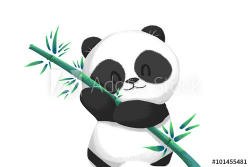 Illustration: Cute Panda Baby with its Bamboo Food ...