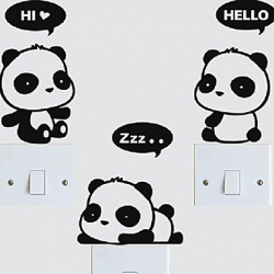 Cute Three Cartoon Pandas Window Stickers 2015   $9.99 ...