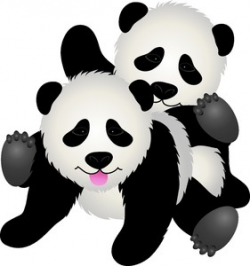 Pandas clipart image clip art illustration of two baby panda ...