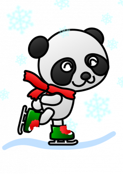 Clipart - Colored: Panda Skater