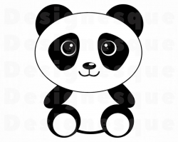 Panda SVG, Cute Panda SVG, Cartoon Panda Svg, Panda Clipart, Panda Files  for Cricut, Panda Cut Files For Silhouette, Dxf, Png, Eps, Vector