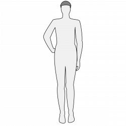 Clipart - Male body silhouette - front