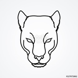 Vector: Black Panther Head outline graphic vector. | School ...