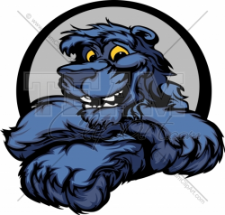 Happy Panther Clipart Image. Easy to Edit Vector Format.