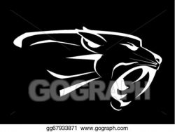 Vector Stock - Black panther head, roaring. Clipart ...