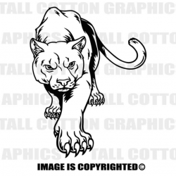 PROWLING PANTHER Custom Personalized single Color Vinyl Decal