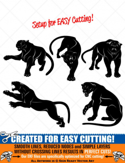 BLACK PANTHERS Clipart-Vector Clip Art Graphics-Digital Download-Cut Ready  Files-CNC-Logo-Mascot-Vinyl Sign Design-eps, ai, svg, dxf,png,pdf