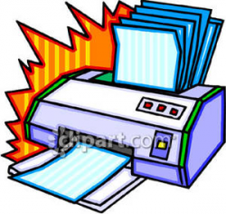 Paper Loaded In A Printer - Royalty Free Clipart Picture