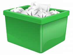 Clipart - Green Plastic Box Filled With Paper