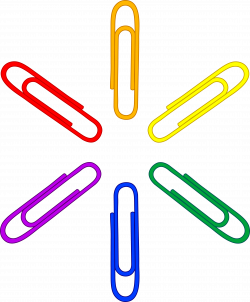 Colored paper clips clipart free image