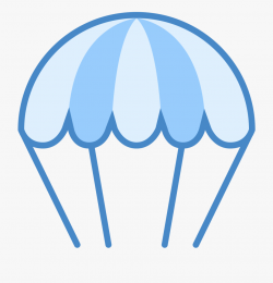 A Parachute Icon Has A Shape That Is The Top Half Of - Blue ...