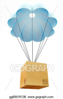 Stock Illustration - Cardbourd box with parachute concept ...