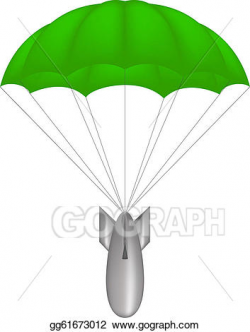 Vector Art - Bomb at green parachute. EPS clipart gg61673012 ...