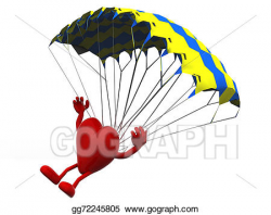 Stock Illustration - Heart that is landing with parachute ...