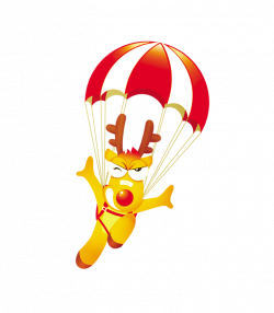 Parachute Parachuting Cartoon - Hanging parachute flying elk 770*882 ...