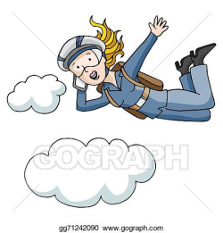 Vector Illustration - Parachute business woman. EPS Clipart ...