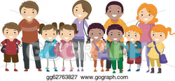 Vector Stock - School kids and their parents. Clipart ...