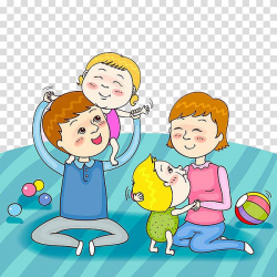 Child Parent Play Illustration, Parents and children play ...